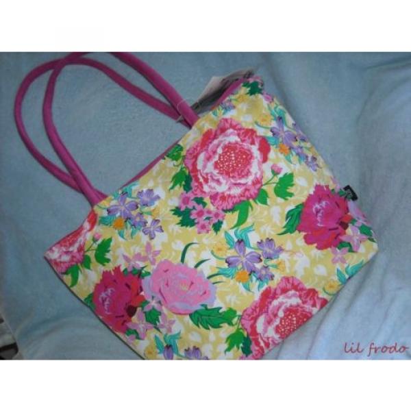 Yellow Beach Bag Large Floral Waterproof Tote Reuseable Shopping Diaper Bag #1 image