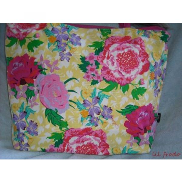 Yellow Beach Bag Large Floral Waterproof Tote Reuseable Shopping Diaper Bag #3 image