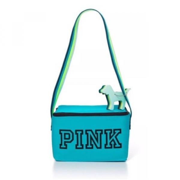 NEW Victoria&#039;s Secret PINK Beach Cooler Bag With Dog Key Chain-BLUE GREEN #1 image