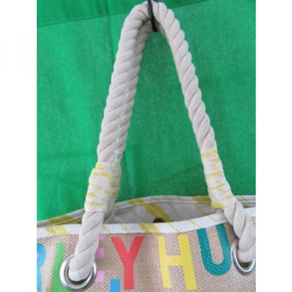 HURLEY Multi-Color HURLEY Print Tote Bag Accessory Cotton Rope Handles Beach Bag #3 image