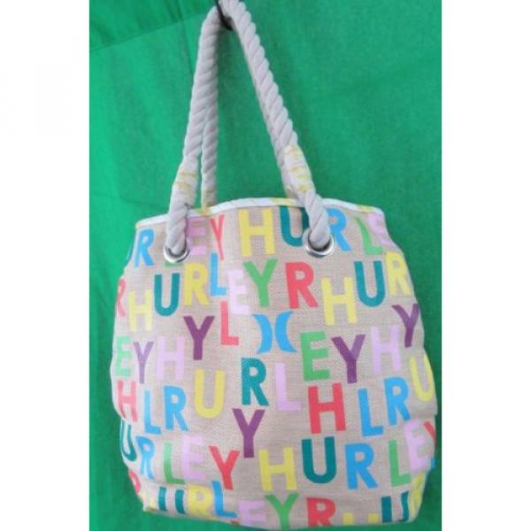 HURLEY Multi-Color HURLEY Print Tote Bag Accessory Cotton Rope Handles Beach Bag #4 image