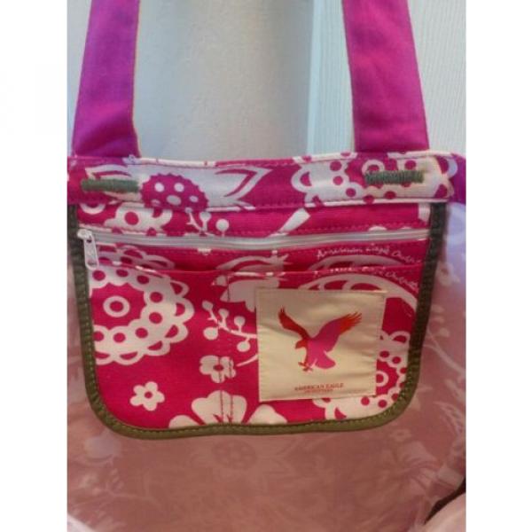 NWT American Eagle Outfitters Pink Yellow floral Canvas Tote Beach Book Bag New #4 image