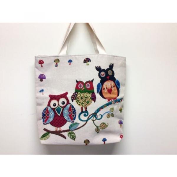 Women&#039;s Canvas Shopping Bag Owls Canvas Tote Bag,Gift For Her,tote Beach Bag #3 image