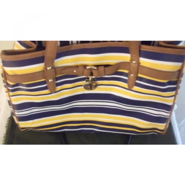 Tommy Hilfiger Purse Bag Tote Beach Stripped Yellow Navy White #3 image