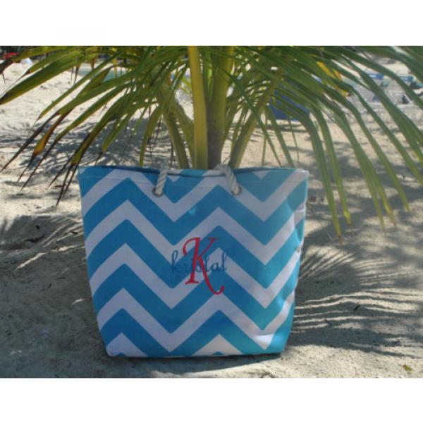 Monogrammed Personalized Tote Bag Beach, Bridesmaid Tote Bag -5 Chevron styles #4 image