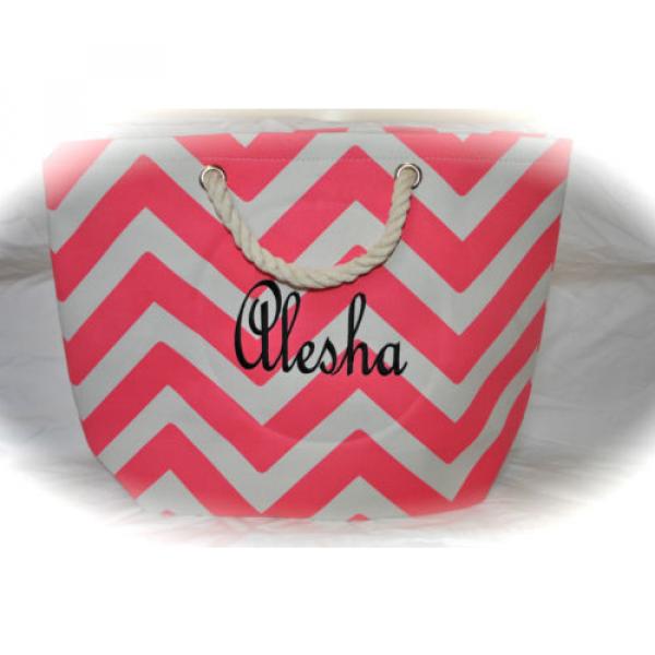 Monogrammed Personalized Tote Bag Beach, Bridesmaid Tote Bag -5 Chevron styles #5 image