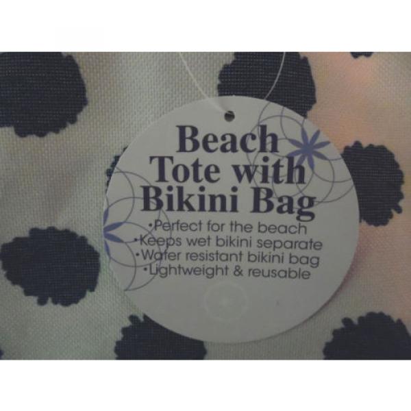 NWT Tri-Coastal Design Beach Tote w/Bikini Bag DIY Dots Beach Bag #5 image