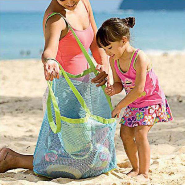 Portable Sand Away Carry All Kids Toys Mesh Tote Large Beach Storage Bag Net New #2 image