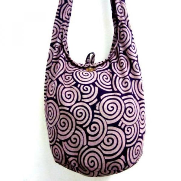 SUMMER BAG SLING SHOULDER BOHO GYPSY SCHOOL HOBO PURPLE BEACH PURSE SPIRAL TRIP #4 image