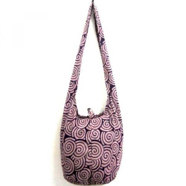 SUMMER BAG SLING SHOULDER BOHO GYPSY SCHOOL HOBO PURPLE BEACH PURSE SPIRAL TRIP #5 image