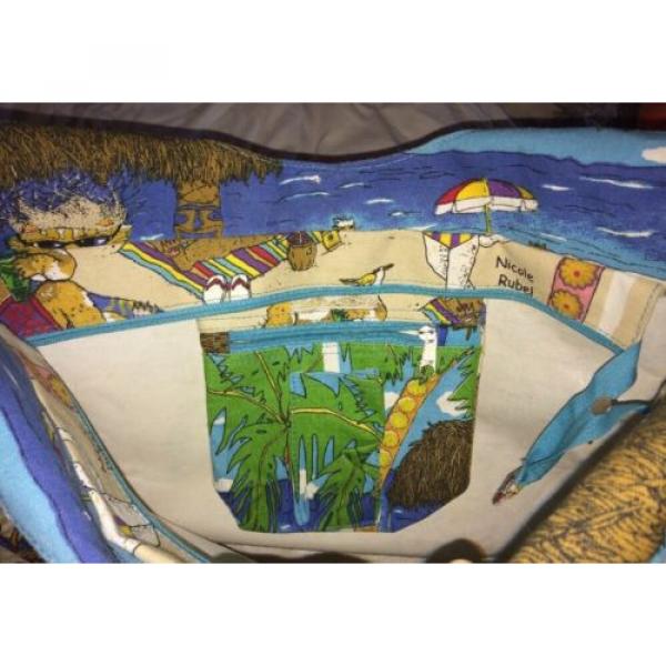 Nicole Rubel Tabby Cats At The Beach OVERSIZED Tote Travel Beach Bag By Cappelli #4 image