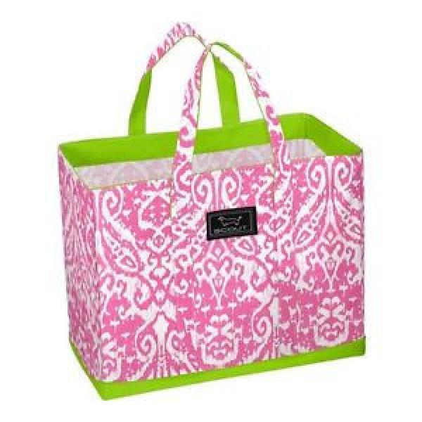 BUNGALOW SCOUT DEANO BEACH CHIC SHOPPING TOTE BAG PURSE -  PINK FLORAL PAISLEY #1 image