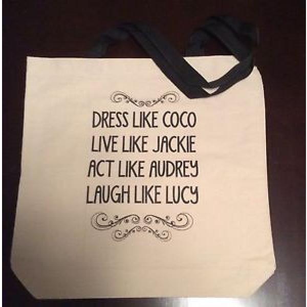 NEW Canvas Coco Jackie Audrey Lucille Tote Beach Bag Black Strap #1 image