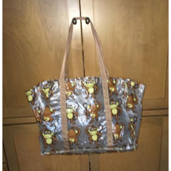 Fun Monkey Pattern Shoulder Clear Plastic Tote Beach Bag by ORE #3 image