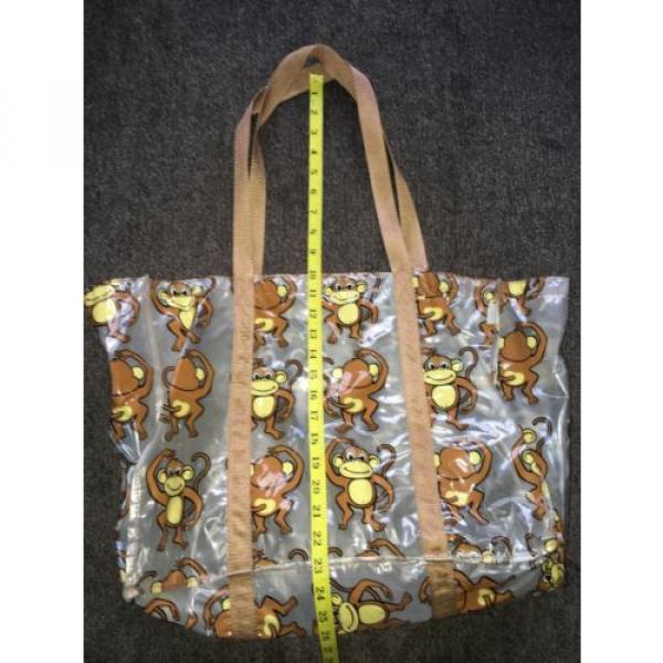 Fun Monkey Pattern Shoulder Clear Plastic Tote Beach Bag by ORE #4 image