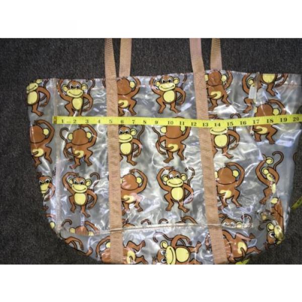 Fun Monkey Pattern Shoulder Clear Plastic Tote Beach Bag by ORE #5 image