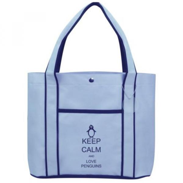 Keep Calm and Love Penguins Fashion Tote Bag Shopping Beach Purse #1 image