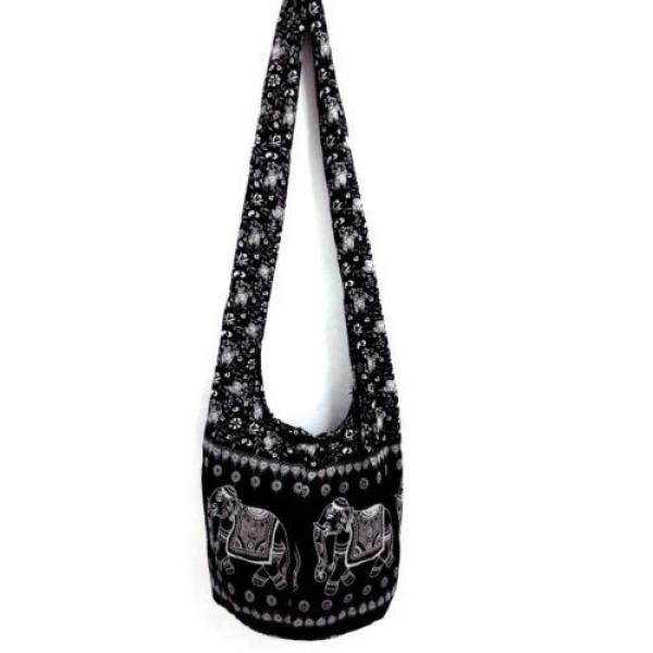 YOGA LADY SHOULDER BAG SLING HOBO UNISEX CROSSBODY ELEPHANT TRAVEL BLACK BEACH #2 image