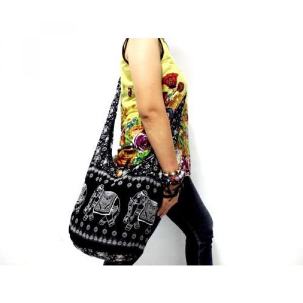 YOGA LADY SHOULDER BAG SLING HOBO UNISEX CROSSBODY ELEPHANT TRAVEL BLACK BEACH #3 image