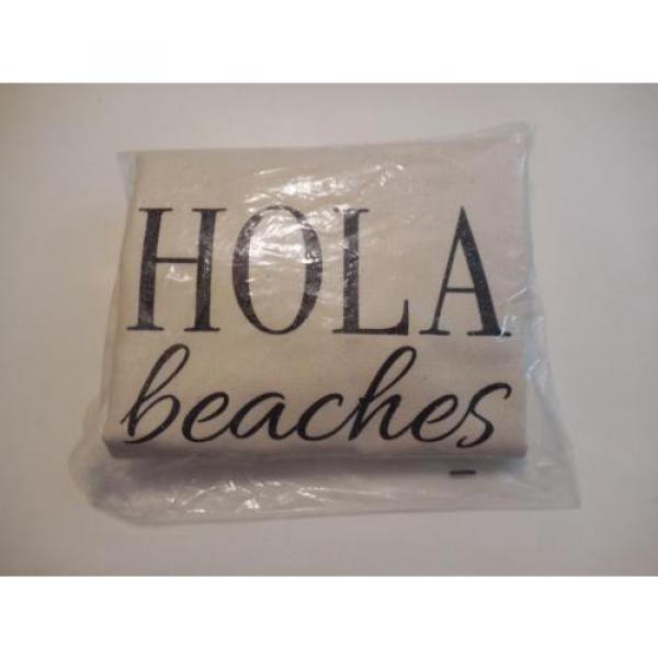 New &#034;HOLA BEACHES&#034; glitter letters canvas BEACH BAG #3 image