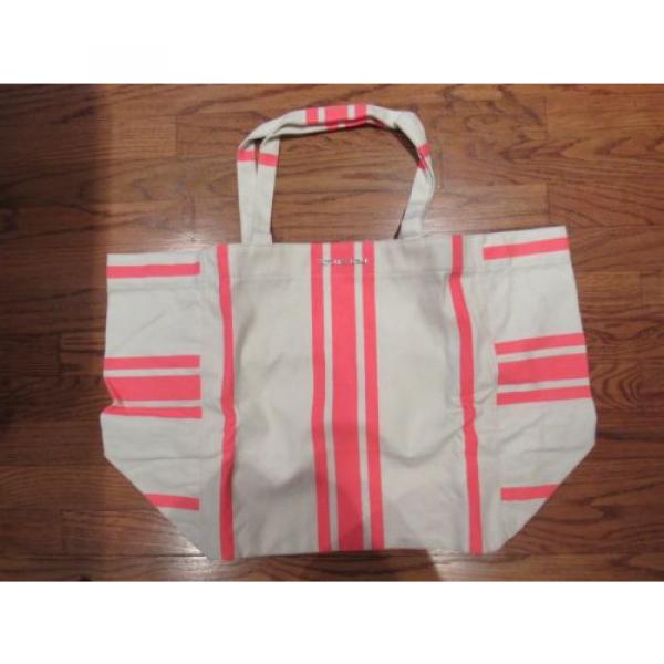 VICTORIA SECRET SUN AND FUN TOTE Duffle BAG Swim Pink and White Striped Beach * #1 image