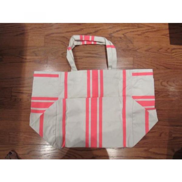 VICTORIA SECRET SUN AND FUN TOTE Duffle BAG Swim Pink and White Striped Beach * #2 image