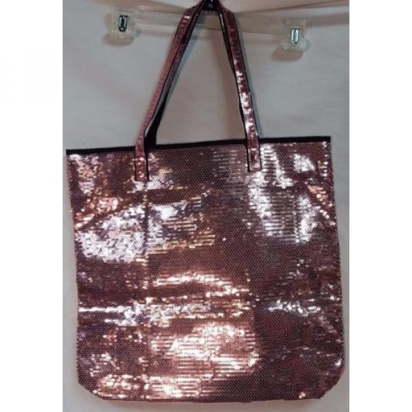 Pink Sequin Sparkle Glam Beach Tote Shopping Bag Victoria&#039;s Secret New 2016 15&#034; #5 image