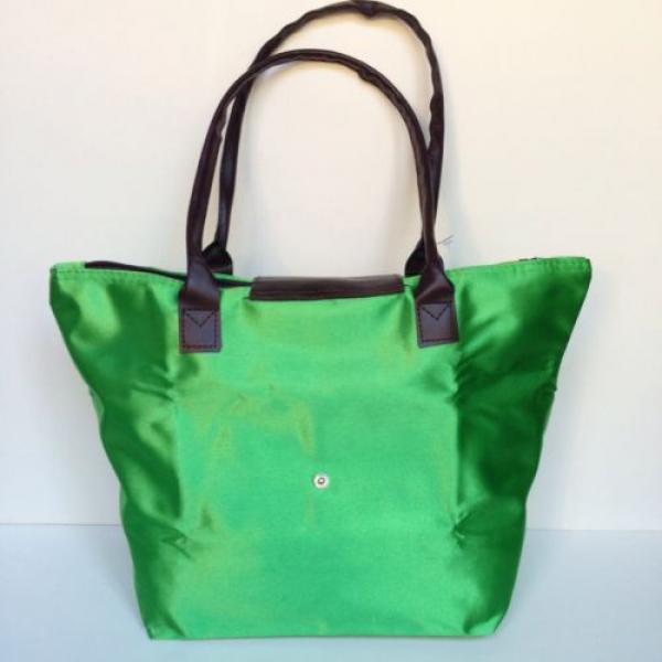 Nylon Zipper Tote Beach Travel Carry On Bag Pliage Style Small Green #3 image