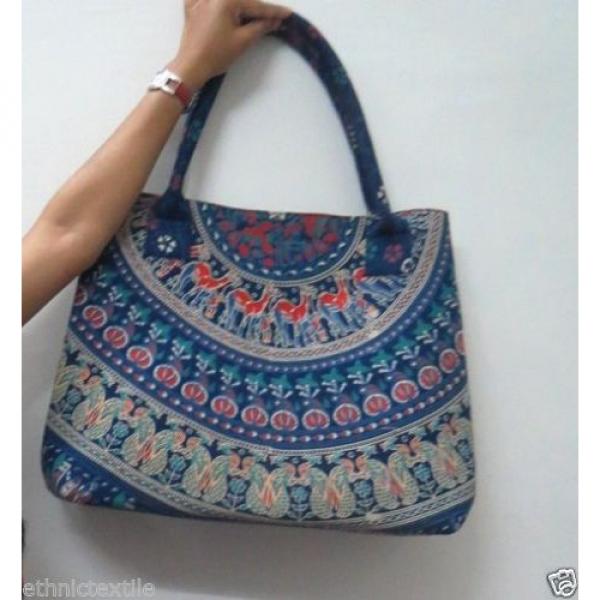 Indian Handmade Ladies Mandala Shopping Shoulder Beach Handbags Cotton Tote Bag #3 image