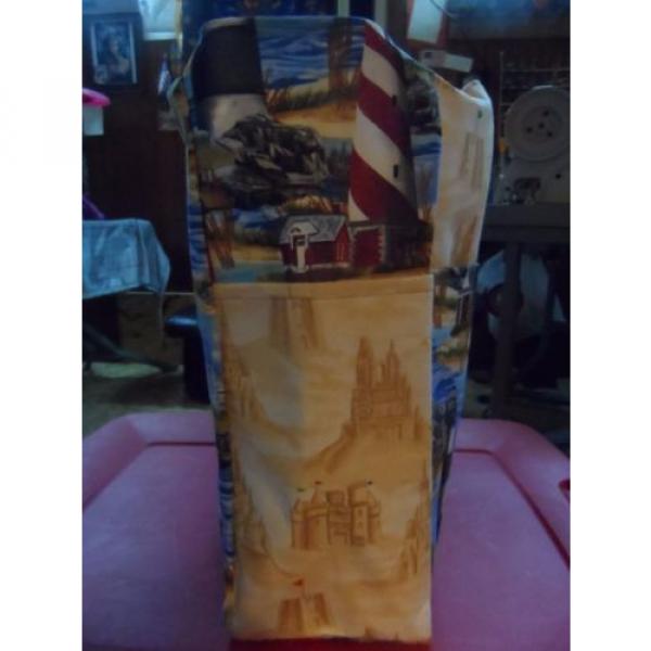 lighthouse sand castle beach ocean large tote bag/purse/ diaper bag handmade #2 image