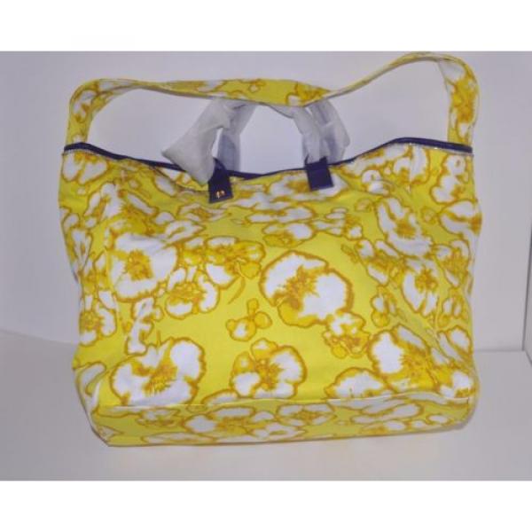 NWT JUICY COUTURE Canvas Yellow Floral Beach Bag Tote with Rhinestones YHRU3542 #4 image