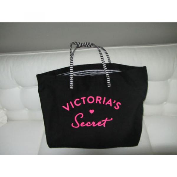 VICTORIA&#039;S SECRET WOMENS TOTE BAG PURSE BEACH BLACK NEW WITHOUT TAGS #1 image