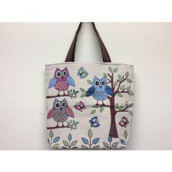 Women&#039;s Canvas Shopping Bag Owls Canvas Tote Bag Shoulder Canvas Bag, Beach Bag #2 image