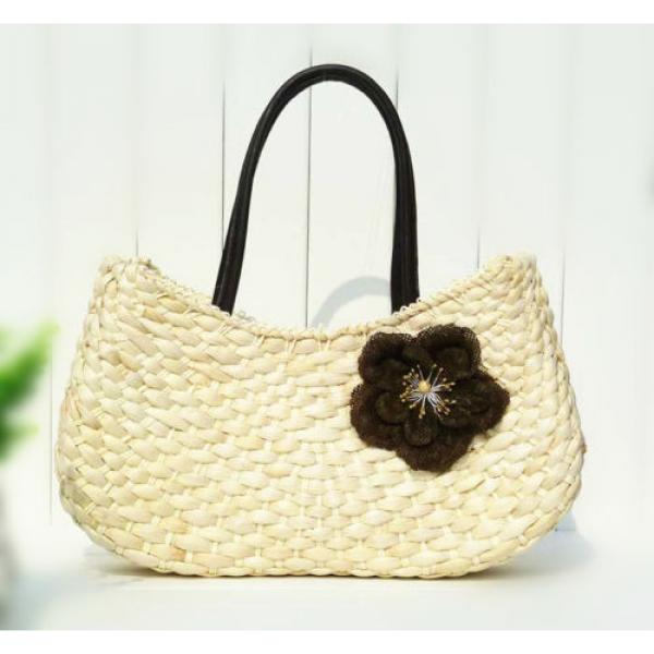 Woman Large Natural Straw Shoulder Bag w/ Shoulder Straps Beach Tote Bag #1 image