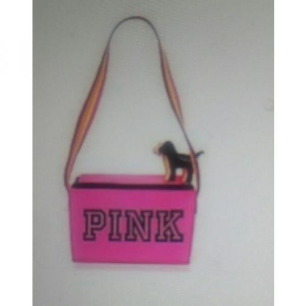 NEW Victoria&#039;s Secret PINK Beach Cooler Bag NEON YELLOW or PINK Dog Key Chain #3 image