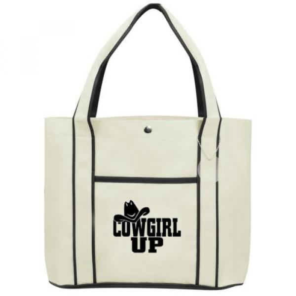 Cowgirl Up with Hat  Fashion Tote Bag Shopping Beach Purse #3 image