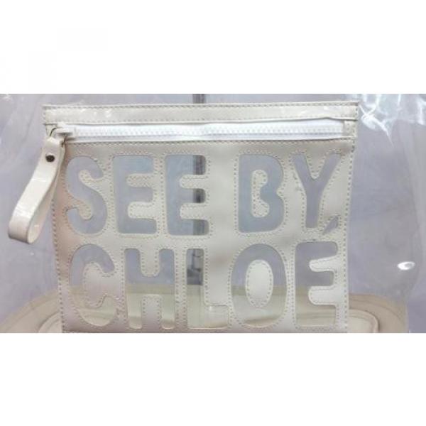 See by Chloe WHITE AND TRANSPARENT VINYL BEACH LARGE TOTE BAG #5 image