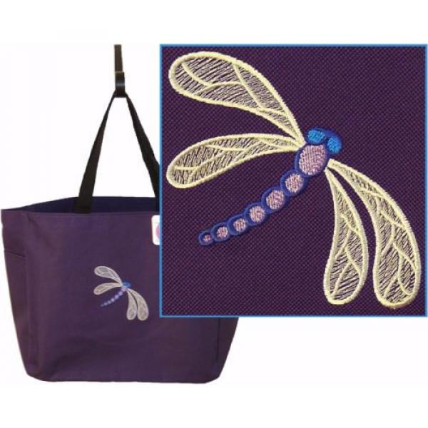 Intricate Dragonfly Beach Bag Monogram Custom Embroidered Tote + Free Name NWT #1 image