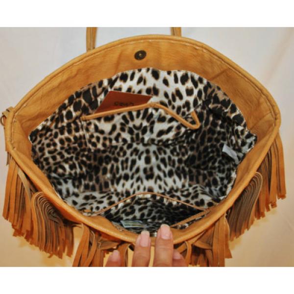 NWT CHIC BoHo Hippie Carlos Tan Fringe Weave Tote Beach Overnight Bag Purse L #2 image