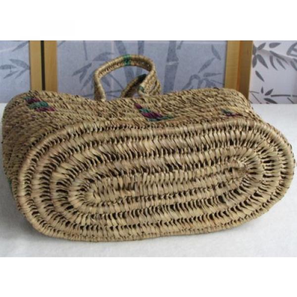 Womens High Quality Large Natural Straw Color Summer Tote Beach Bag Handbag #4 image