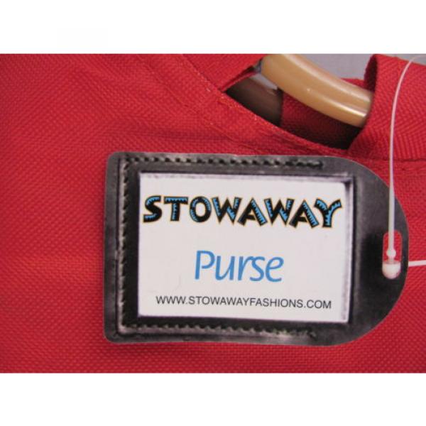 NWT Stowaway Pretty Red Zippered Beach Purse Bag Tote Tropical Palms Sun SH252 #2 image