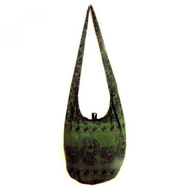 F11 BAG SLING SHOULDER CROSSBODY BEACH HOBO UNISEX SMALL PEACOCK GREEN FREE THAI #3 image