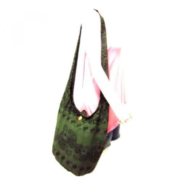 F11 BAG SLING SHOULDER CROSSBODY BEACH HOBO UNISEX SMALL PEACOCK GREEN FREE THAI #5 image