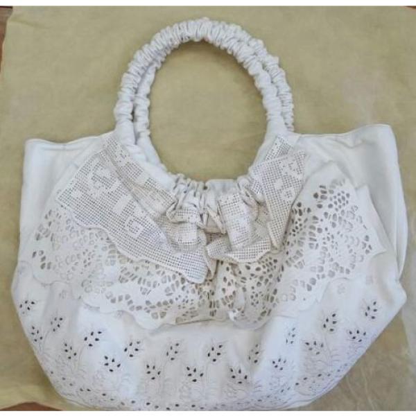 NEW) KOREAN STYLE HANDBAG /LASER CUT/TOTE /LACE WHITE FEMENINE /SUMMER BEACH BAG #1 image