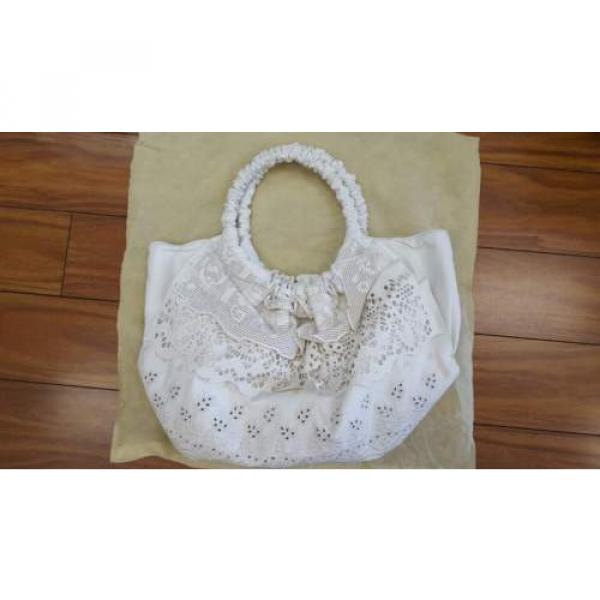 NEW) KOREAN STYLE HANDBAG /LASER CUT/TOTE /LACE WHITE FEMENINE /SUMMER BEACH BAG #4 image