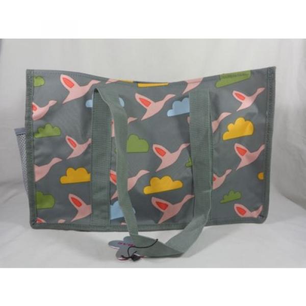 ESBAG TOTE BAG 10&#034; x 16&#034; Pink Ducks Gray Beach Shower Diaper Grocery Utility #3 image