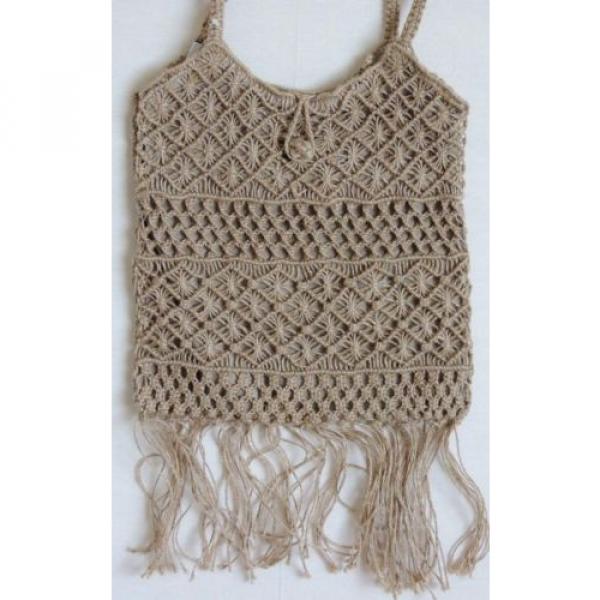 Ralph Lauren Denim Supply Macrame Jute Bag Purse Handbag Hobo Canvas Beach Tote #2 image