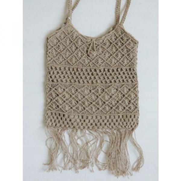 Ralph Lauren Denim Supply Macrame Jute Bag Purse Handbag Hobo Canvas Beach Tote #3 image