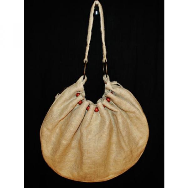 BoHo Hobo Hippie Beach CHIC Drawstring Canvas Tote Shoulder Purse Hand Bag L #2 image