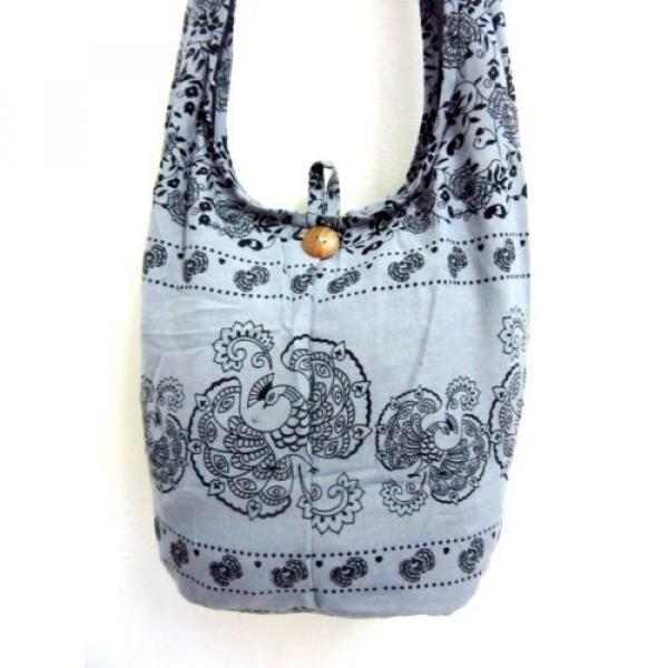 F17 BAG SLING SHOULDER CROSSBODY BEACH BOHO UNISEX SMALL PEACOCK TRAVEL GRAY MEN #2 image